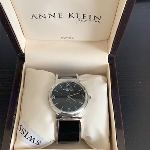COPY - Silver/black Anne Klein bracelet watch